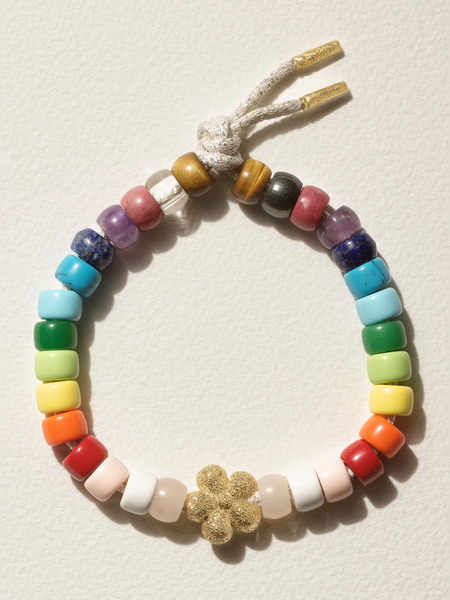  Carolina Bucci Carolina Bucci - Forte Beads Rainbow Flower 18-karat Gold, Lurex And Multi-stone Bracelet Kit - One Size 