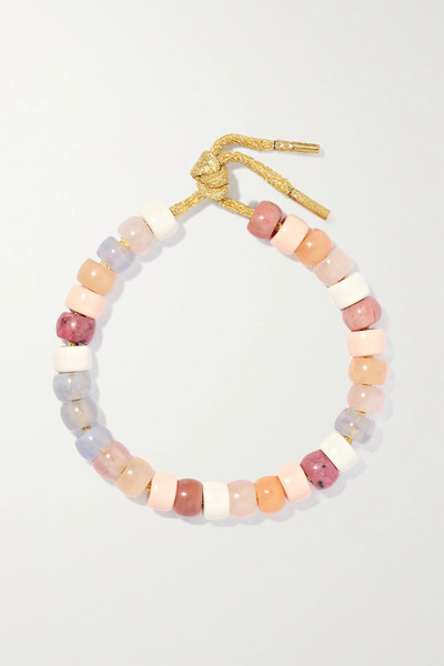  Carolina Bucci Carolina Bucci - + Loveshackfancy Forte Beads 18-karat Gold And Lurex Multi-stone Bracelet - One Size 