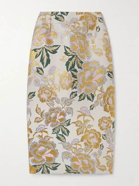  Carolina Herrera Carolina Herrera - Brocade Midi Skirt - Multi 
