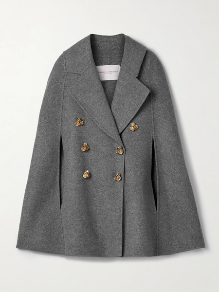  Carolina Herrera Carolina Herrera - Double-breasted Wool-felt Cape - Gray 