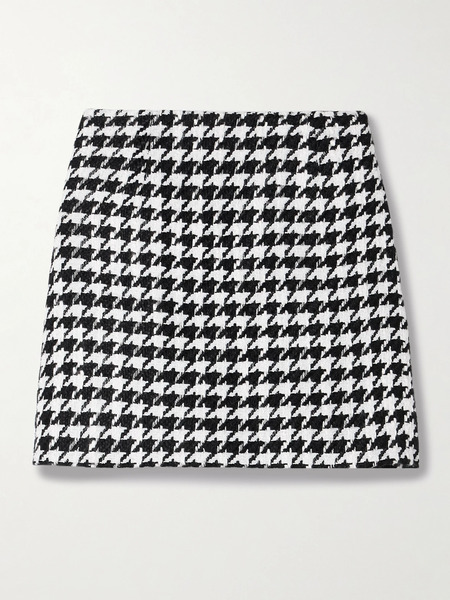  Carolina Herrera Carolina Herrera - Houndstooth Tweed Mini Skirt - White 