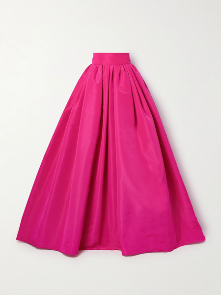  Carolina Herrera Carolina Herrera - Pleated Silk-faille Maxi Skirt - Fuchsia 