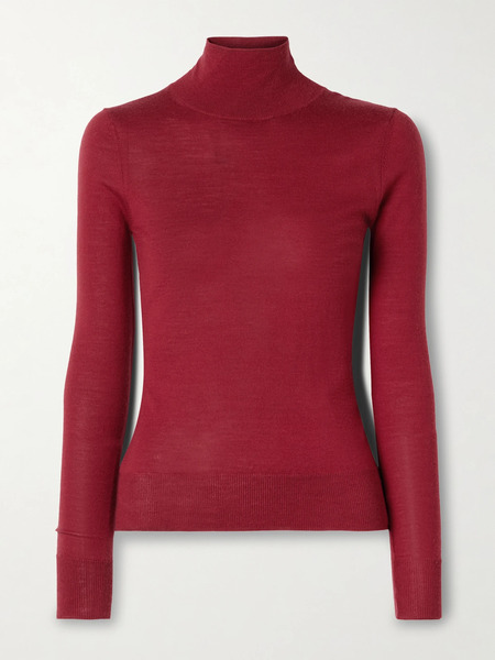  Carolina Herrera Carolina Herrera - Wool And Silk-blend Turtleneck - Brick 