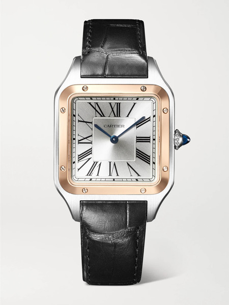  Cartier Cartier - Santos-dumont Large 43.5mm Stainless Steel, 18-karat Rose Gold And Alligator Watch - One Size 