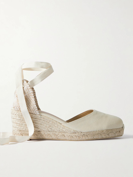  Castañer Castañer - Carina 60 Canvas Wedge Espadrilles - Ivory 