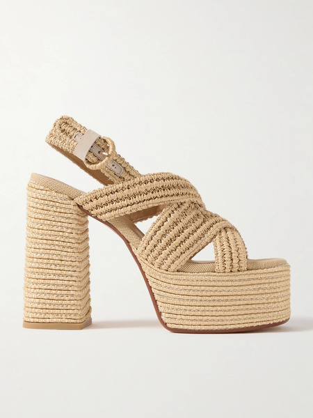  Castañer Castañer - Fulvia 120 Raffia Platform Sandals - Beige 