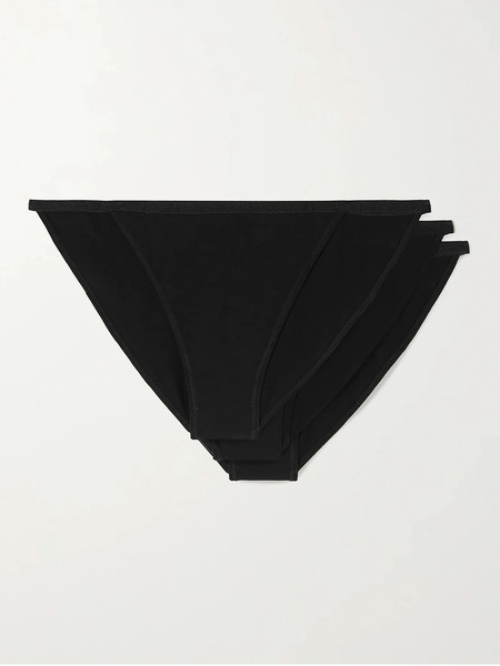  Cdlp Cdlp - + Net Sustain Set Of Three Tencel Lyocell-blend Briefs - Black 