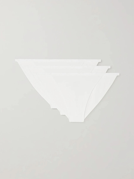  Cdlp Cdlp - + Net Sustain Set Of Three Tencel Lyocell-blend Briefs - White 