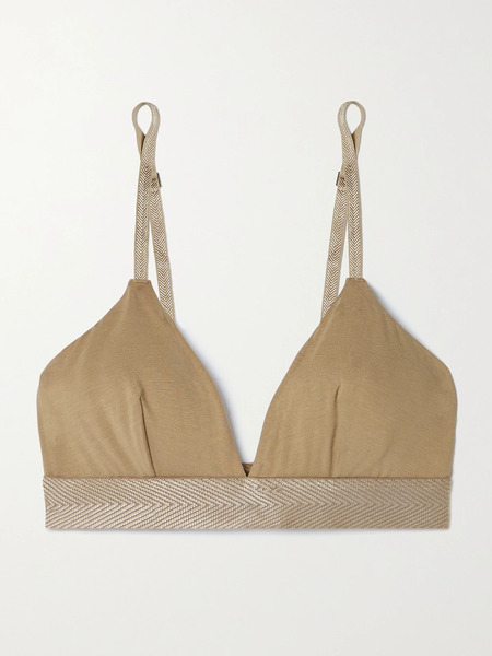  Cdlp Cdlp - + Net Sustain Stretch-tencel™ Lyocell Soft-cup Triangle Bra - Army Green 