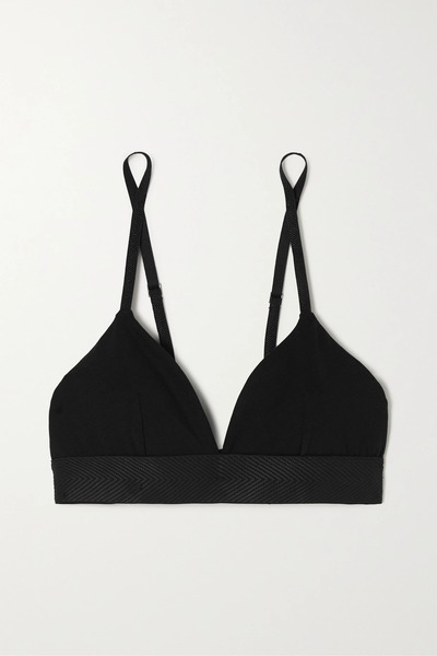  Cdlp Cdlp - + Net Sustain Stretch-tencel Lyocell Soft-cup Triangle Bra - Black 