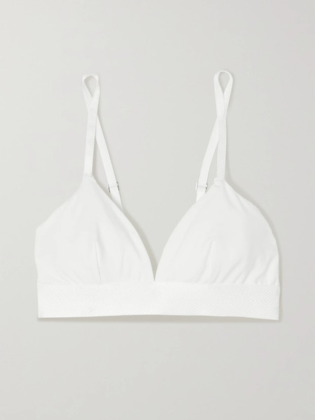  Cdlp Cdlp - + Net Sustain Stretch-tencel Lyocell Soft-cup Triangle Bra - White 