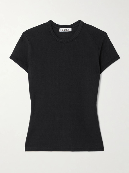  Cdlp Cdlp - Ribbed Stretch Lyocell And Cotton-blend T-shirt - Black 