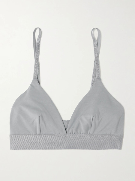  Cdlp Cdlp - Stretch-tencel™ Lyocell Soft-cup Triangle Bra - Light Gray 