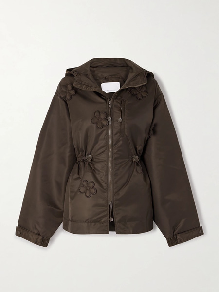  Cecilie Bahnsen Cecilie Bahnsen - Becky Hooded Appliquéd Padded Shell Jacket - Brown 