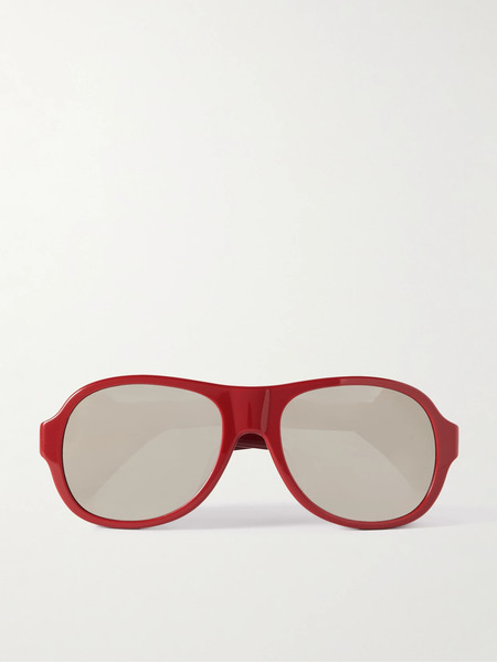  Celine Eyewear Celine Eyewear - Aviator-style Acetate And Leather Sunglasses - Red 