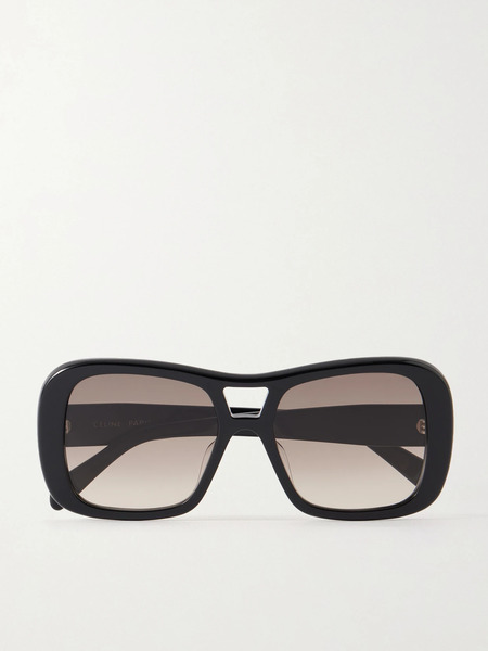 Celine Eyewear Celine Eyewear - Aviator-style Acetate Sunglasses - Black 