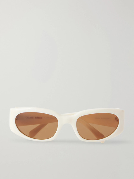  Celine Eyewear Celine Eyewear - Journey Round-frame Acetate Sunglasses - White 