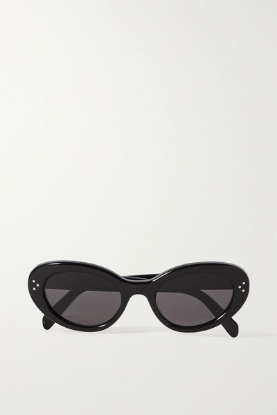  Celine Eyewear Celine Eyewear - Oval-frame Acetate Sunglasses - Black 