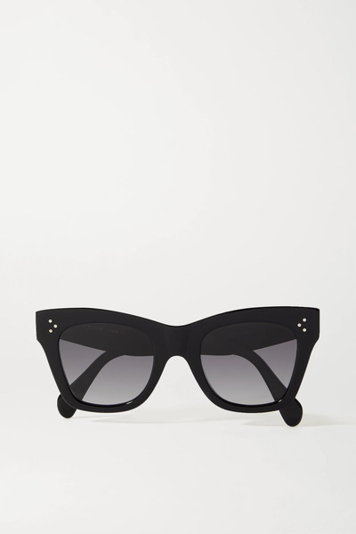  Celine Eyewear Celine Eyewear - Oversized Cat-eye Acetate Sunglasses - Black 
