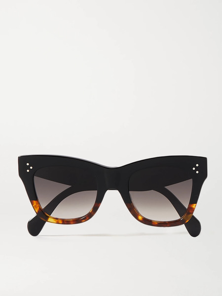  Celine Eyewear Celine Eyewear - Oversized Cat-eye Acetate Sunglasses - Black 
