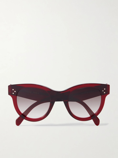  Celine Eyewear Celine Eyewear - Round-frame Acetate Sunglasses - Red 