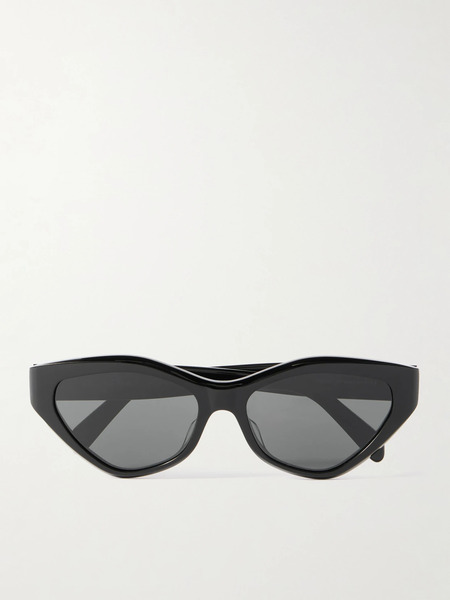  Celine Eyewear Celine Eyewear - Triomphe Cat-eye Acetate Sunglasses - Black 
