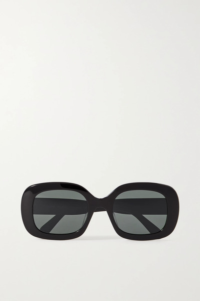  Celine Eyewear Celine Eyewear - Triomphe Oval-frame Acetate Sunglasses - Black 