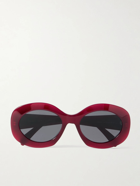  Celine Eyewear Celine Eyewear - Triomphe Oversized Round-frame Acetate Sunglasses - Red 