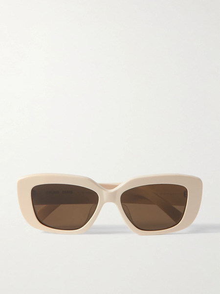  Celine Eyewear Celine Eyewear - Triomphe Rectangular-frame Acetate Sunglasses - Ivory 