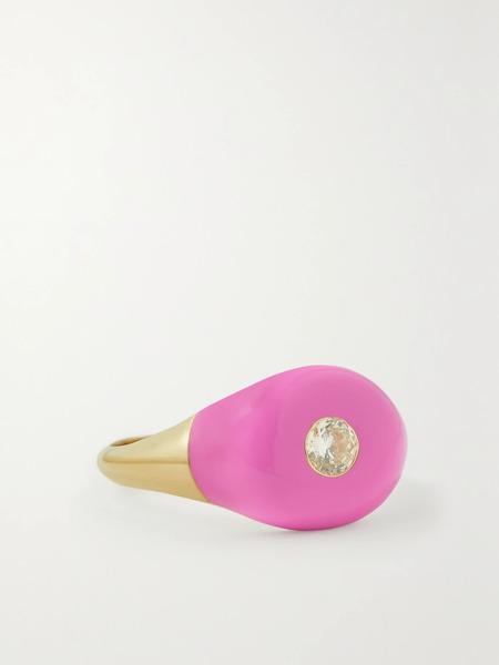  Charms Company Charms Company - Les Bonbons 14-karat Gold, Enamel And Quartz Ring - 4 