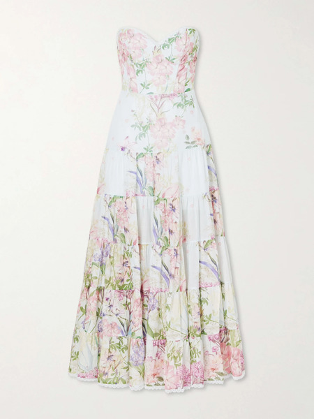  Charo Ruiz Charo Ruiz - Danny Floral-print Cotton-blend Midi Dress - Blue 