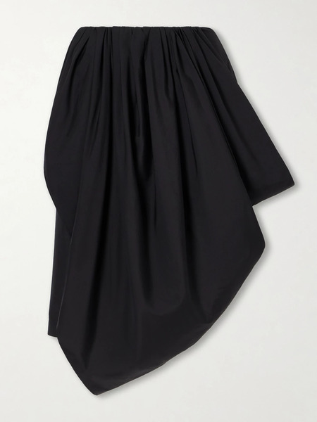  Chloé Chloé - Asymmetric Draped Cotton-poplin Skirt - Black 