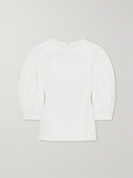  Chloé Chloé - Broderie Anglaise Linen Blouse - White 