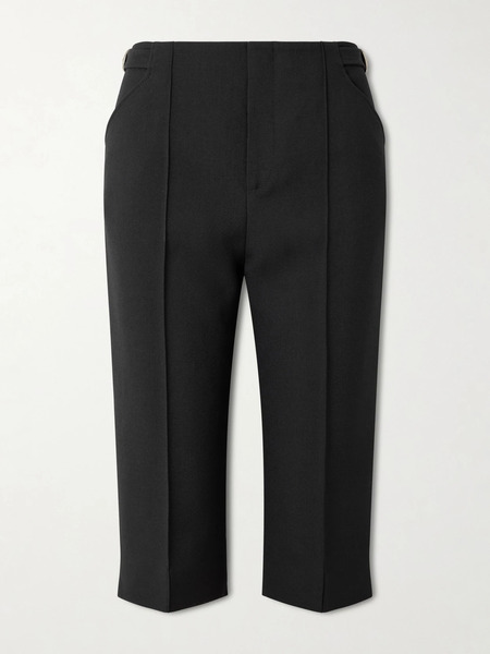  Chloé Chloé - Buckle-embellished Wool-crepe Straight-leg Capri Pants - Black 