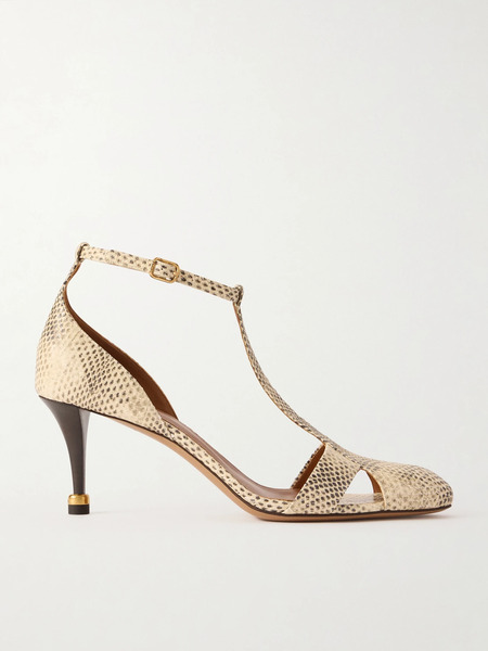  Chloé Chloé - Cleia 70 Snake-effect Leather Pumps - Snake Print 