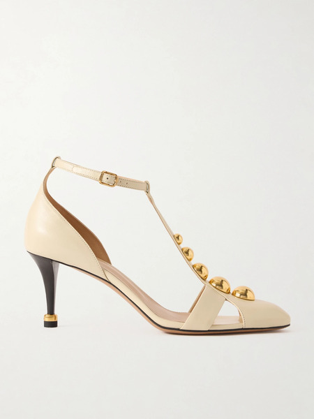  Chloé Chloé - Cleiat Embellished Leather Pumps - Ivory 