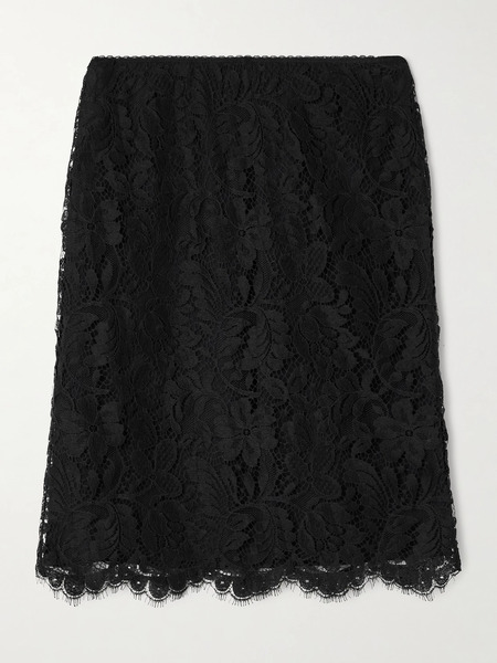  Chloé Chloé - Cotton-blend Lace Midi Skirt - Black 