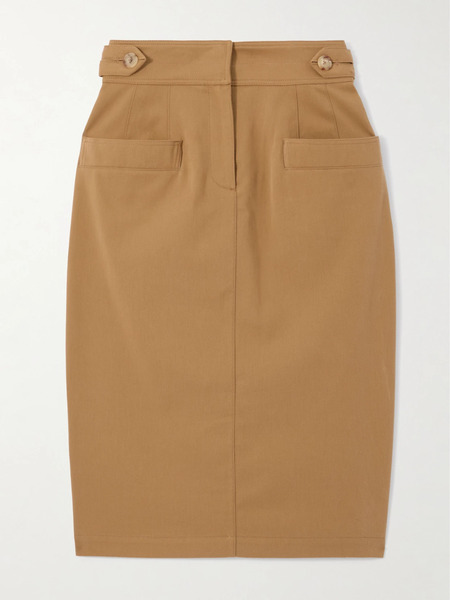  Chloé Chloé - Cotton-twill Midi Skirt - Tan 