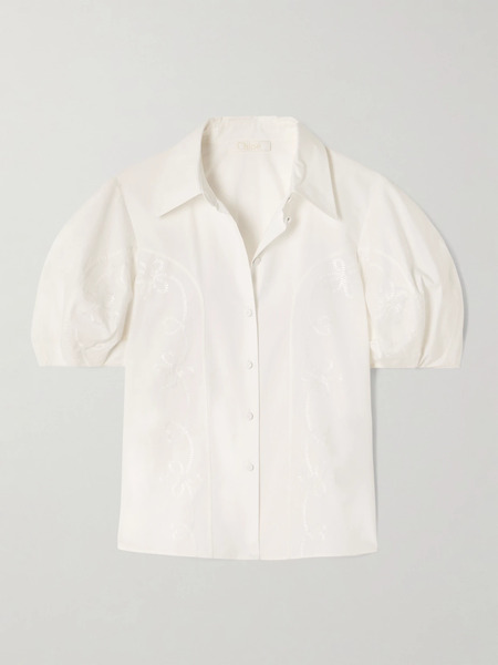  Chloé Chloé - Cotton-voile Blouse - White 