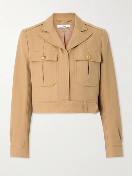 Chloé Chloé - Cropped Cotton-drill Jacket - Neutral 
