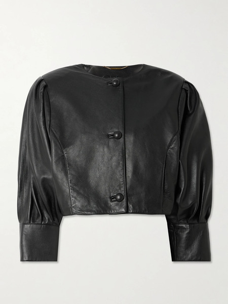 Chloé Chloé - Cropped Leather Jacket - Black 