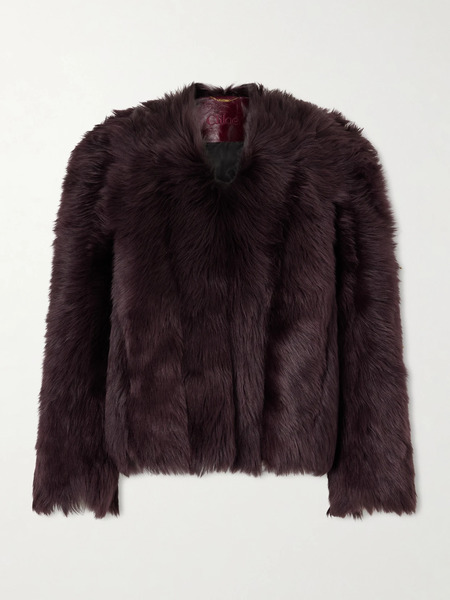  Chloé Chloé - Cropped Shearling Jacket - Burgundy 