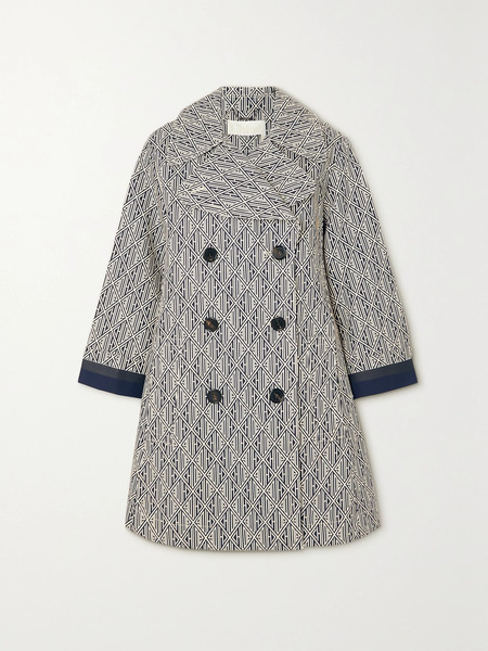  Chloé Chloé - Double-breasted Printed Cotton-gabardine Coat - Blue 