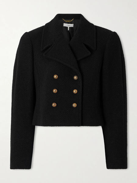  Chloé Chloé - Double-breasted Wool-blend Jacket - Black 