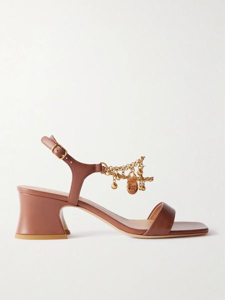  Chloé Chloé - Embellished Leather Sandals - Tan 