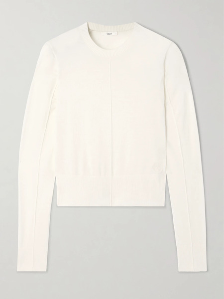 Chloé Chloé - Embroidered Wool Sweater - White 