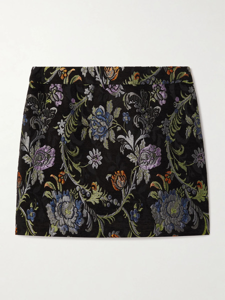  Chloé Chloé - Floral-brocade Mini Skirt - Black 