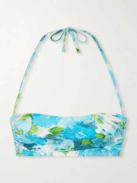  Chloé Chloé - Floral-print Bandeau Bikini Top - Blue 