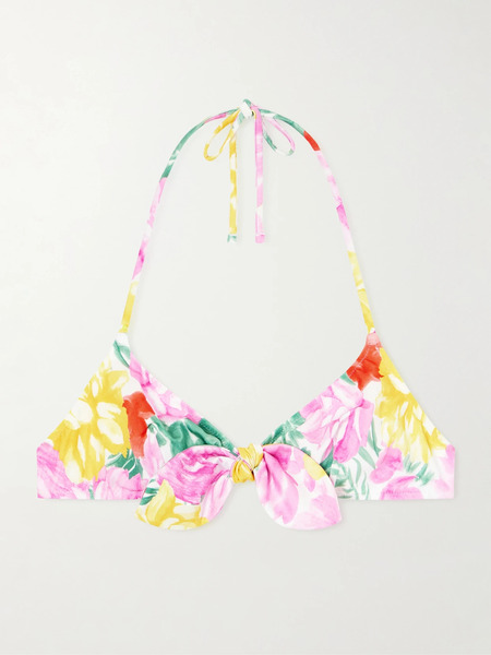  Chloé Chloé - Floral-print Halterneck Bikini Top - Multi 