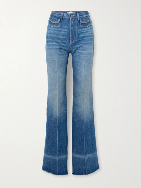  Chloé Chloé - Frayed High-rise Flared Jeans - Blue 